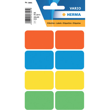HERMA Etiketten 26×40mm 3681 ass. 40 Stück