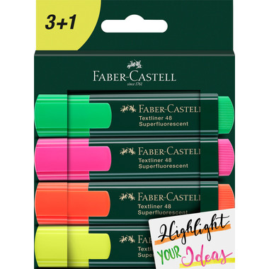 FABER-CASTELL Textmarker TL 48 254831 4 Farben