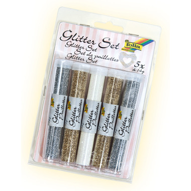 FOLIA Glitterpulver 14g 57801 5 Tuben