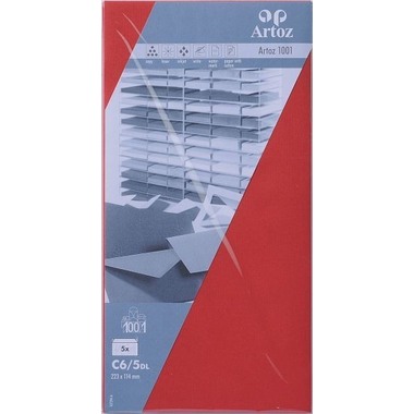 ARTOZ Enveloppes 1001 C6/5 107294185 100g, rouge 5 pcs.