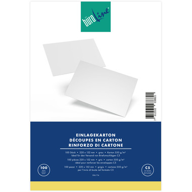 BÜROLINE Einlagekarton für C5 306714 550g, grau 100 Stück
