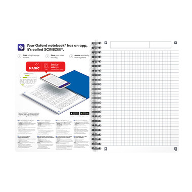 OXFORD Spiralbuch A5 100102938 kariert 5mm, 90g 90 Blatt