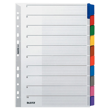 LEITZ Register Karton A4 4321-00-00 Blanko 10-teilig