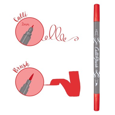 ONLINE Callibrush Pen Double Tip 2mm 19055/6 Rouge
