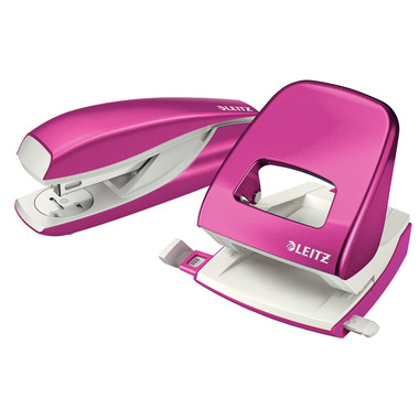LEITZ Locher/Hefter WOW 5095-10-23 pink, Bundle