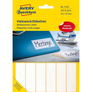 AVERY ZWECKFORM Etichette universali 76x19mm 3328 bianco 324pz./27fl.