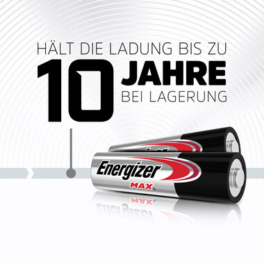 Energizer Batterie Max Micro (AAA), 10 Stk 10-Packung Energizer Max AAA-Batterie, Micro Alkali-Batterien (LR03)