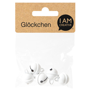 I AM CREATIVE Glöckchen 1525.02 weiss, 15mm 5 Stk.