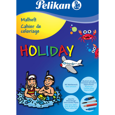 PELIKAN Malheft Holiday A5 25200027 blau, 120g 16 Seiten