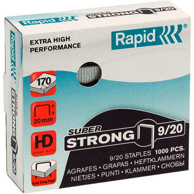 RAPID Heftklammern SuperStrong 9/20 24871700 verzinkt 1000 Stück