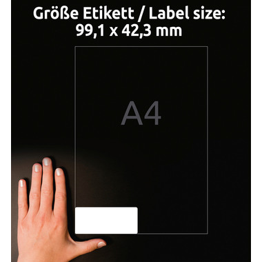 AVERY ZWECKFORM Universaletiketten 99,1x42,3mm L4743REV-100 weiss,non-perm. 1200St./10 B.