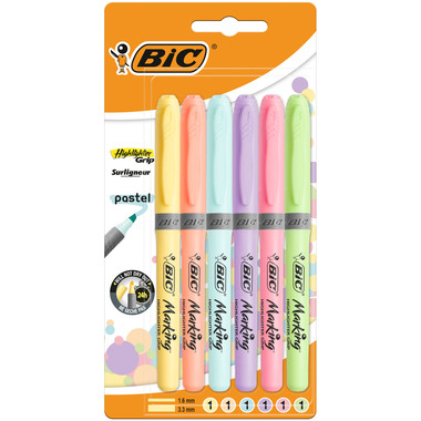 BIC Textmarker Pastel 992561 6 couleurs ass.