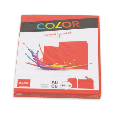 ELCO Couverts/Karten COLOR C6/A6 74834.92 rot 2x10 Stück