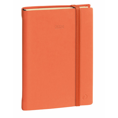 QUO-VADIS Agenda Silk Aff.Prest.ML 2024 2851020Q 1W/2S, orange 10x15cm