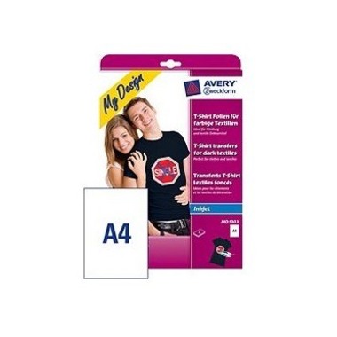 AVERY ZWECKFORM Textilfolie Iron-on A4 MD1003 Inkjet, farbige Textil. 4 Stk.
