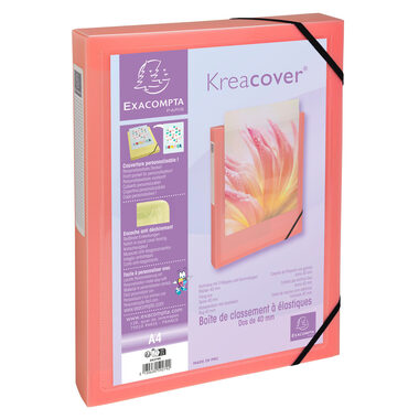 EXACOMPTA Sammelmappe Aquarel A4 59279E ass., Gummizug, Creacover 40mm