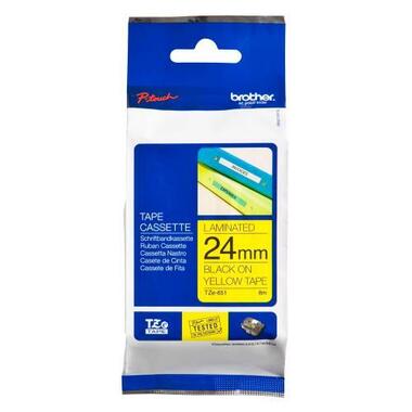PTOUCH Band, laminiert schwarz / gelb TZe - 651 PT - 2450DX 24 mm