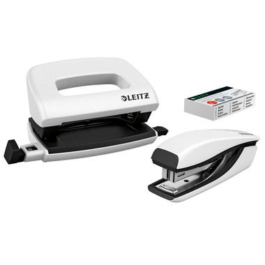 LEITZ Locher/Hefter NewNeXXt 55612001 perlweiss Set