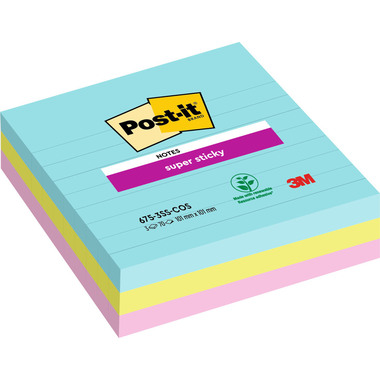 POST-IT Super Sticky XL 101x101mm 6753SSCOS Cosmic 3 Farben 3x70 Blatt