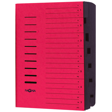 PAGNA Ordnungsmappe A4 24081/01 rot 7 Fächer