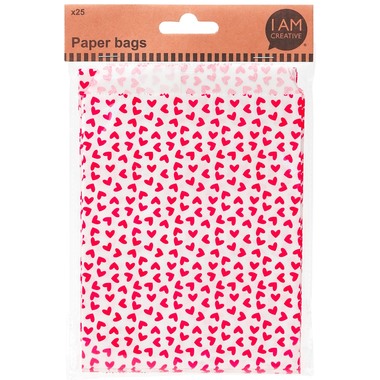 I AM CREATIVE Papiertüten 4087.222 Herzen, 25 Stück