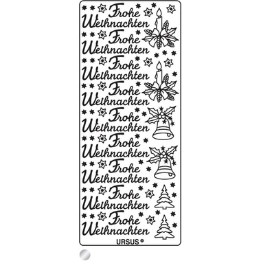 URSUS Kreativ Sticker 59110058 Frohe Weihnachten silber