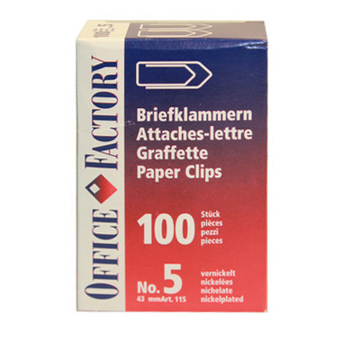 SMART OFFICE Büroklammern Gr.5 115 vernickelt, 43mm 100 Stk.