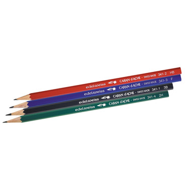 CARAN D'ACHE Bleistift 341 341.373 blau, 4 Stück