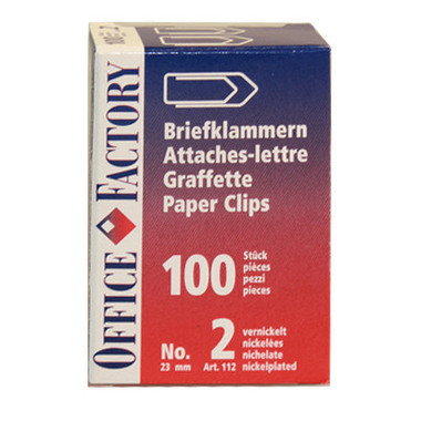 SMART OFFICE Büroklammern Gr.2 112 vernickelt, 23mm 100 Stk.