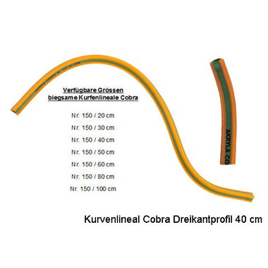 AKRYLA Kurvenlineal 40cm 150/40 orange/grün