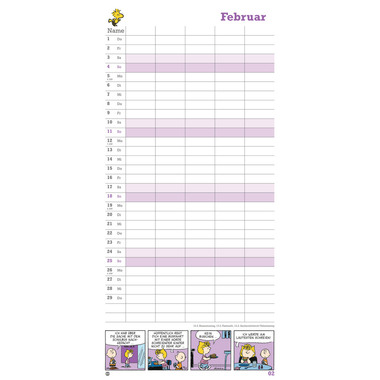 HEYE Familienplaner Peanuts 1589 DE, 21x45cm 2024