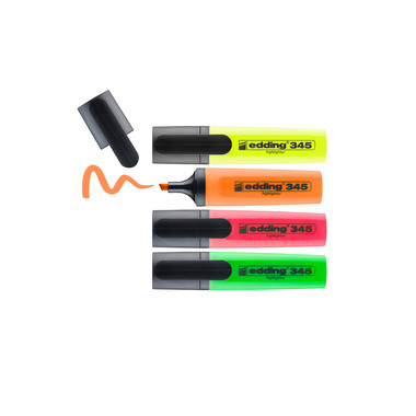 EDDING Textmarker 345 345-E4 4 Farben ass.