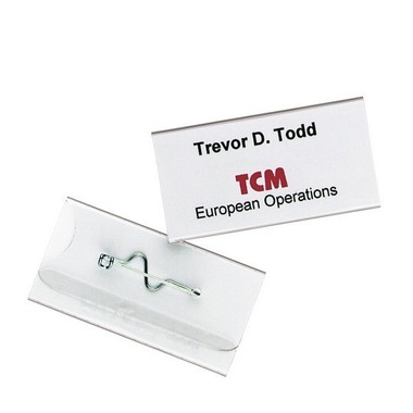 DURABLE Targhetta con spilla 8006/19 trasp., PVC, 60x30mm 100 pz.