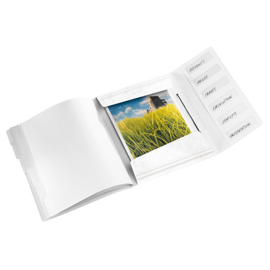 LEITZ Dossier de coll. WOW PP A4 4633-00-01 blanc 6 comp.