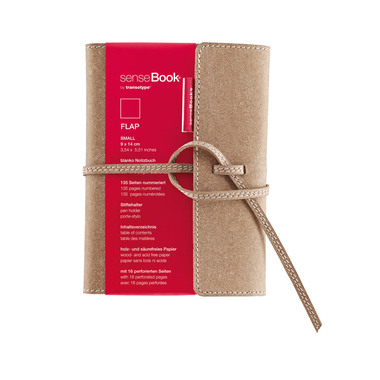 TRANSOTYPE senseBook FLAP A6 75010600 blanko, S, 135 Seiten beige