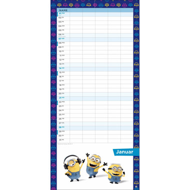 HEYE Familienplaner Minions 22755 DE, 21x45cm 2024