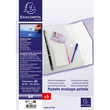 EXACOMPTA Dokumententasche A4 57381E PP, gelocht, 140my