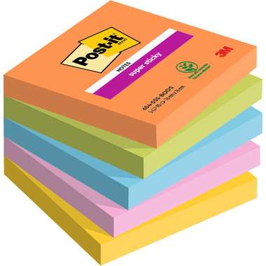 POST-IT Super Sticky Boost 76x76mm 654-5SS-BOOS 5-colori 5x90fogli