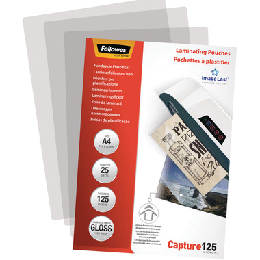 FELLOWES Pelicole per laminazione A4 5396301 lucido, 125my 25 pezzi