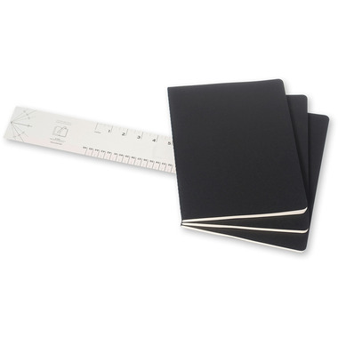 MOLESKINE Notizheft Cahier XL 25x19cm 705014 liniert, schwarz 3 Stück