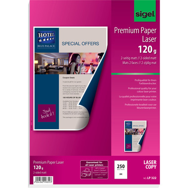 SIGEL Farblaser-Papier A4 LP322 120g,matt, weiss 250 Blatt