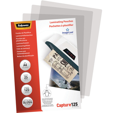 FELLOWES Pelicole per laminazione A4 5396301 lucido, 125my 25 pezzi
