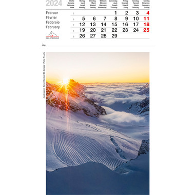 CALENDARIA Helvetia Schweiz 2024 43494639 D/F/I/E 16.5X23cm