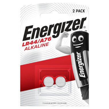 Energizer Spezialbatterie Alkali Mangan (LR44/A76), 2 Stk 2-Stück Energizer LR44/A76 Alkaline-Knopfzellen