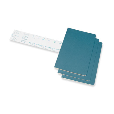 MOLESKINE Notizbuch Karton 3x L/A5 629599 liniert, lebhaftes blau,80 S.