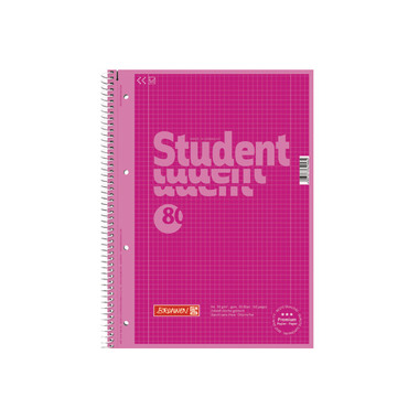 BRUNNEN Collegeblock A4 1067928126 kariert, 90g, pink 80 Blatt
