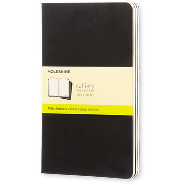 MOLESKINE Quaderno Cahier A5 497-0 in bianco, nero 3 pezzi