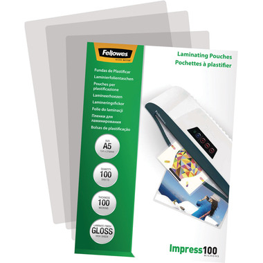 FELLOWES Laminiertasche A5 5351002 glanz, 100my 100 Stk