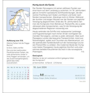 HARENBERG Abreisskalender Reise 2105000 DE, 15,4 X 16,5cm 2024