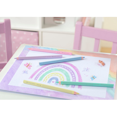 FABER-CASTELL Farbstift Jumbo Grip 110991 Pastell 5er Etui